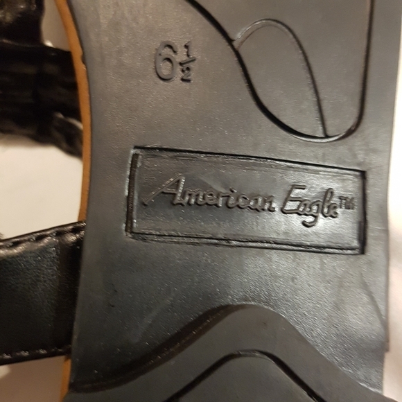 American Eagle by Payless size 6 1/2 womens sandals black with silver straps New - Picture 6 of 9